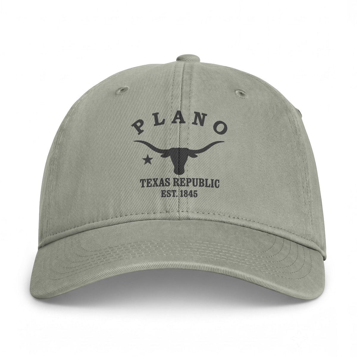 Plano Texas Distressed Cotton Cap - Charcoal Print Logo