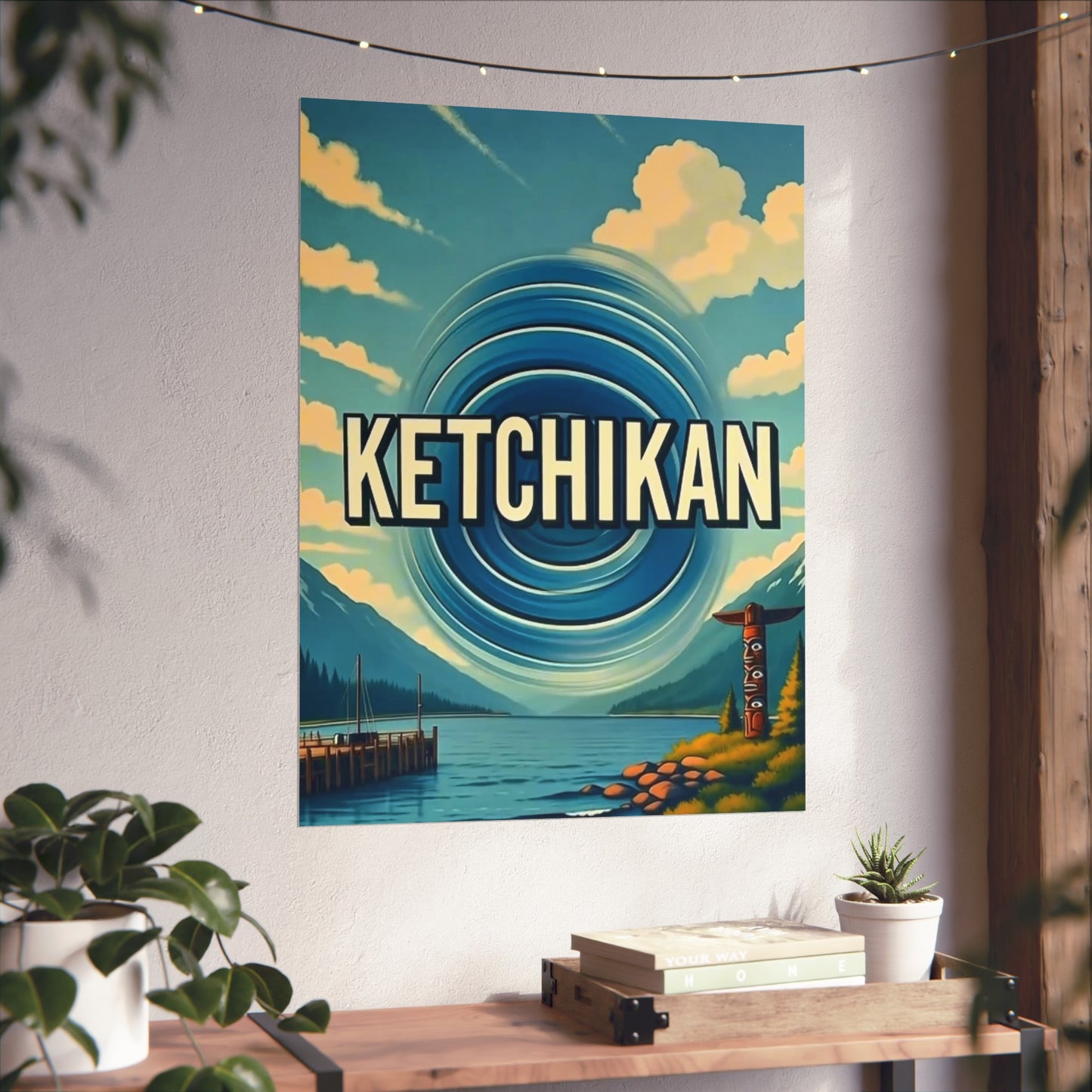Ketchikan Alaska Vintage Retro Giclée Print Art Series Poster
