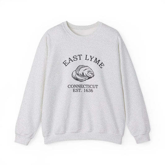East Lyme Connecticut Vintage Retro Unisex Heavy Crewneck Sweatshirt - Black Logo