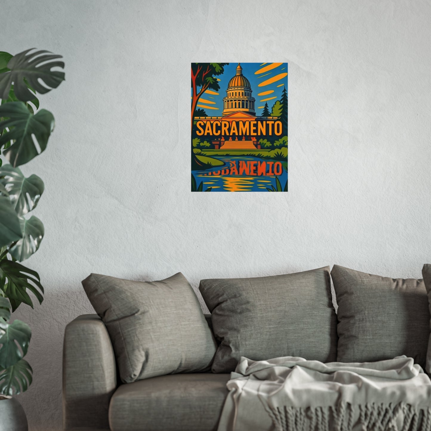 Sacramento California Vintage Retro Giclée Print Art Series Poster