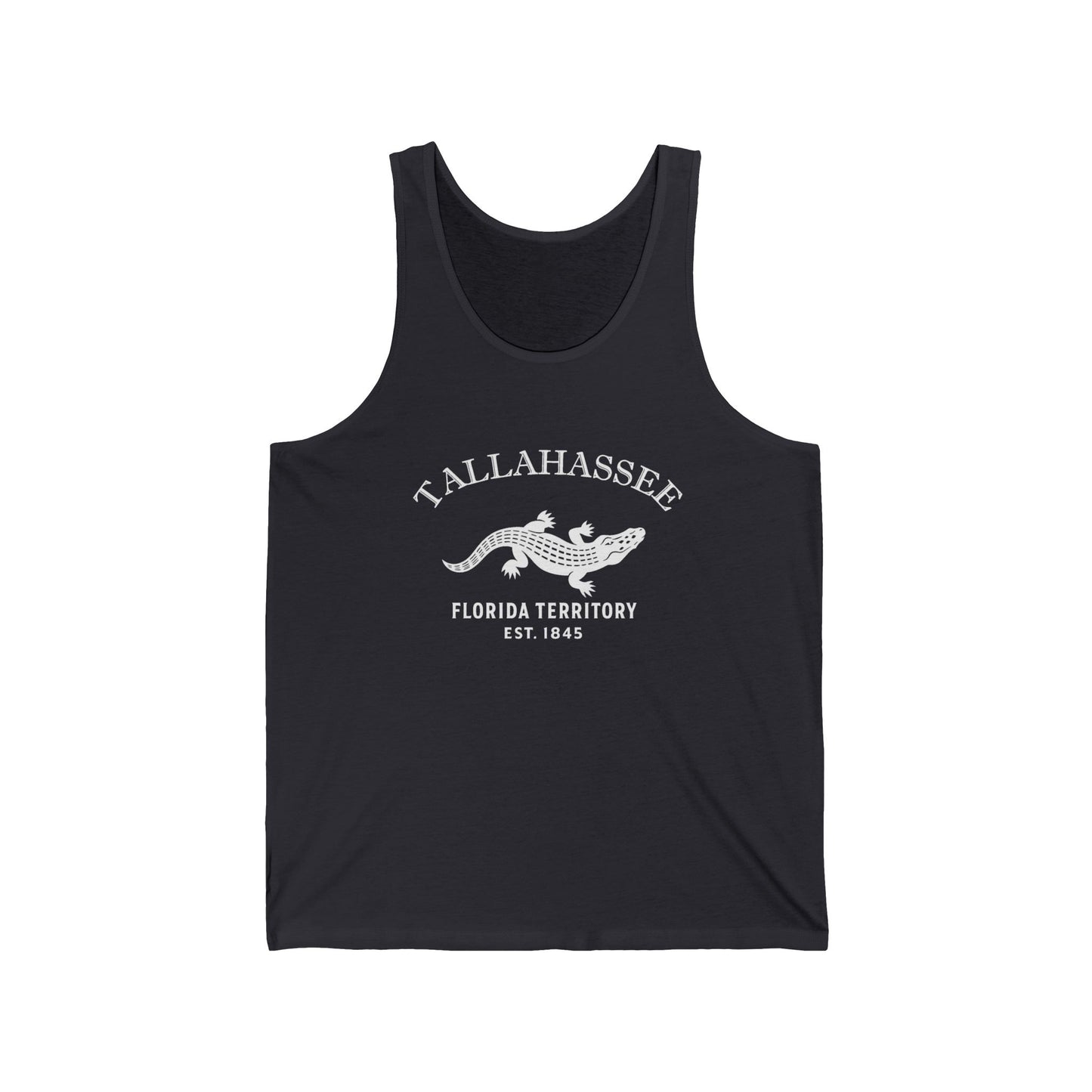 Tallahassee Florida Vintage Retro Unisex Cotton Jersey Tank Top - White Logo