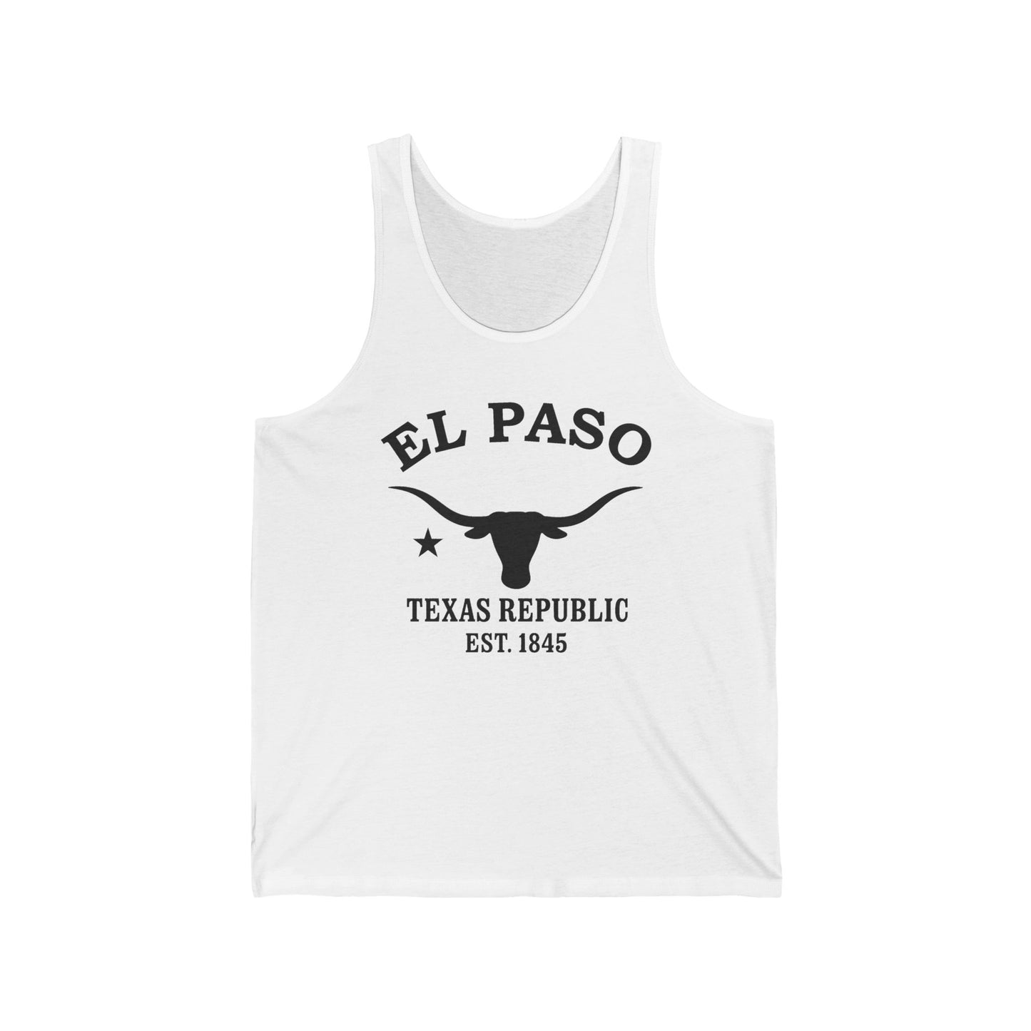 El Paso Texas Unisex Cotton Jersey Tank Top - Black Logo
