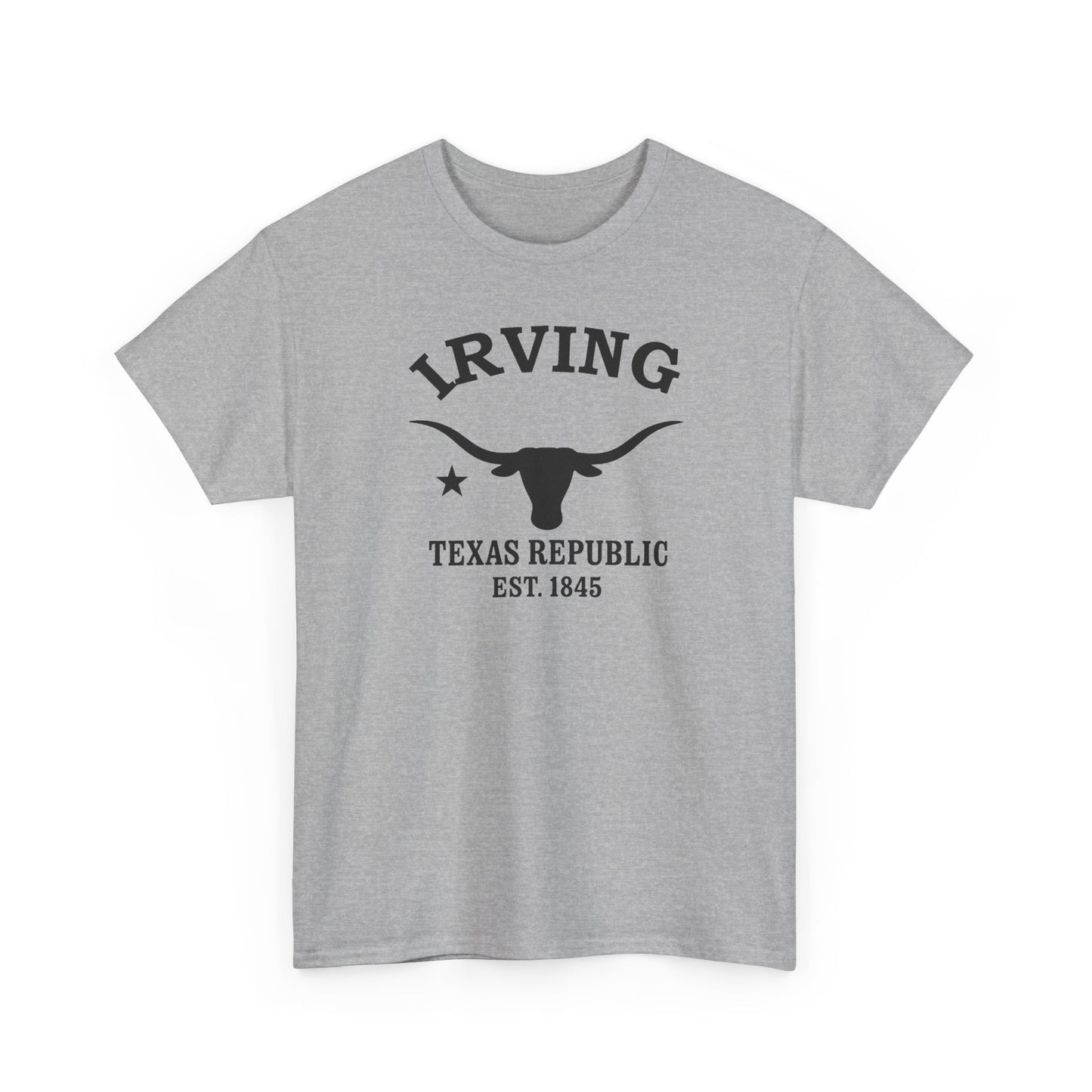 Irving Texas Vintage Retro Unisex Heavy Cotton Tee - Black Logo