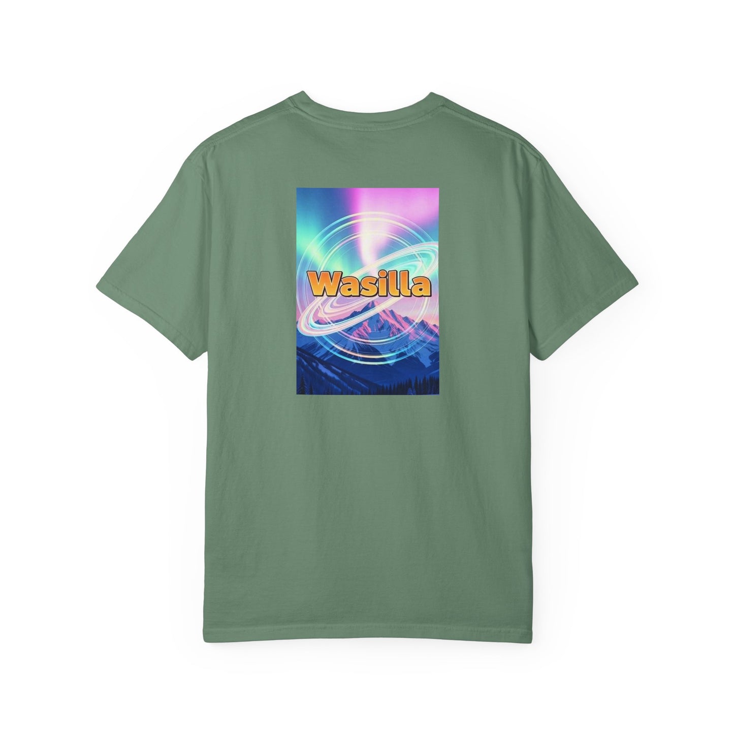 Wasilla Alaska Vintage Retro Back Printed Art Series Cotton Tee - Black Logo