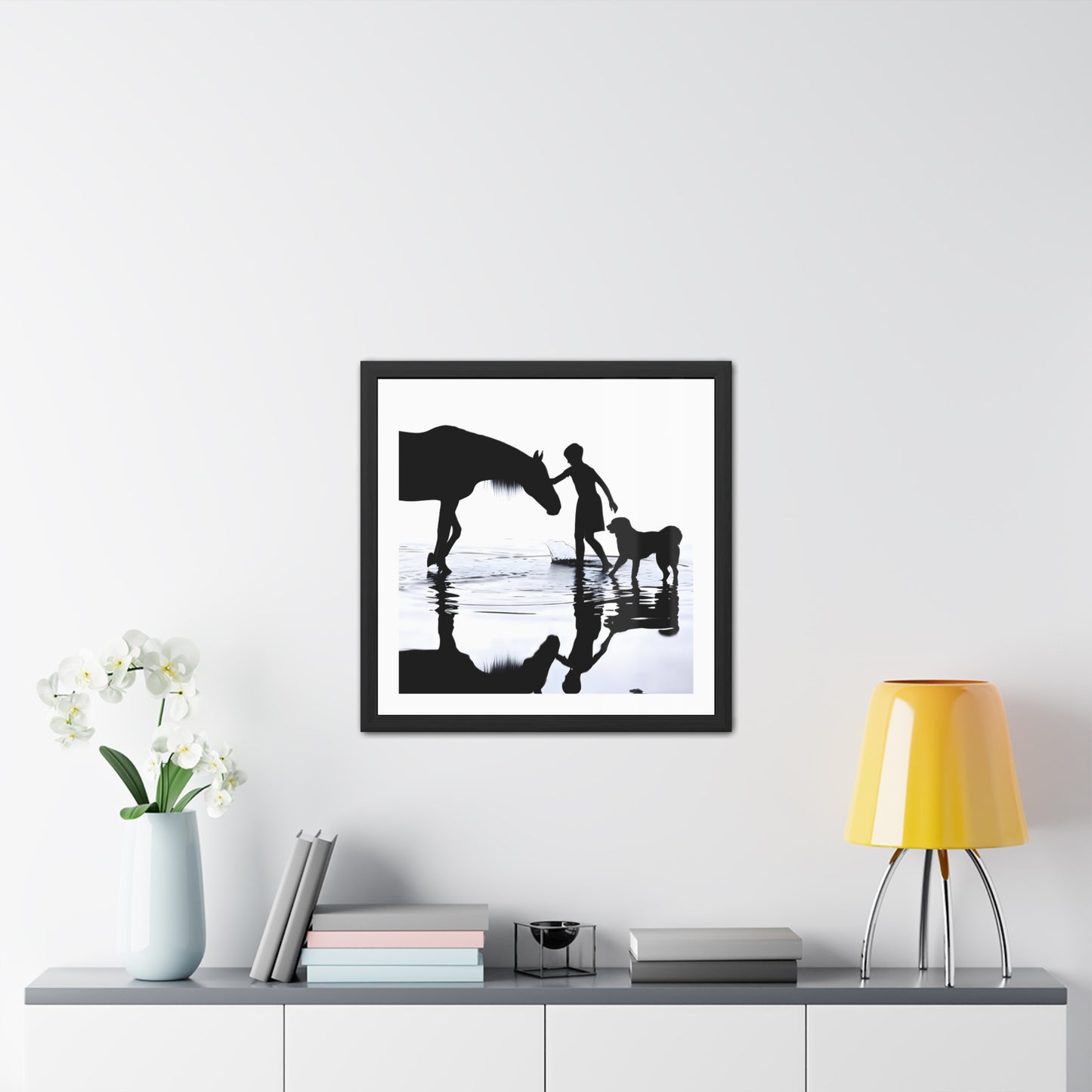 Hand on the Mane - Tide & Light Series Framed Poster