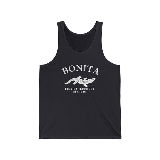 Bonita Florida Vintage Retro Unisex Cotton Jersey Tank Top - White Logo