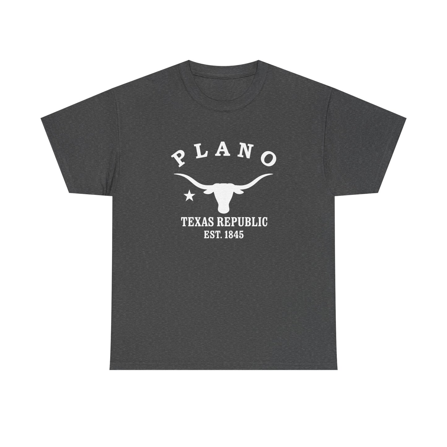 Plano Texas Vintage Retro Unisex Heavy Cotton Tee - White Logo