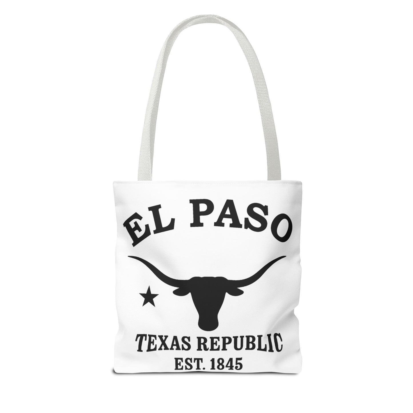 El Paso Texas Vintage Retro Light Canvas Tote - Black Logo