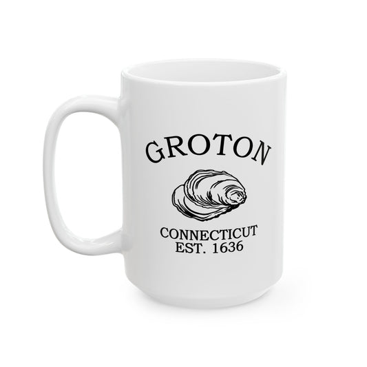 Groton Connecticut Vintage Retro Ceramic Mug - Black Logo
