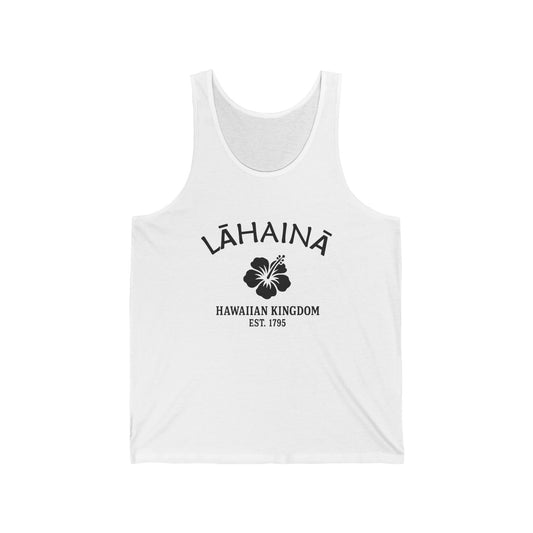 Lahaina Hawaii Unisex Cotton Jersey Tank Top - Black Logo