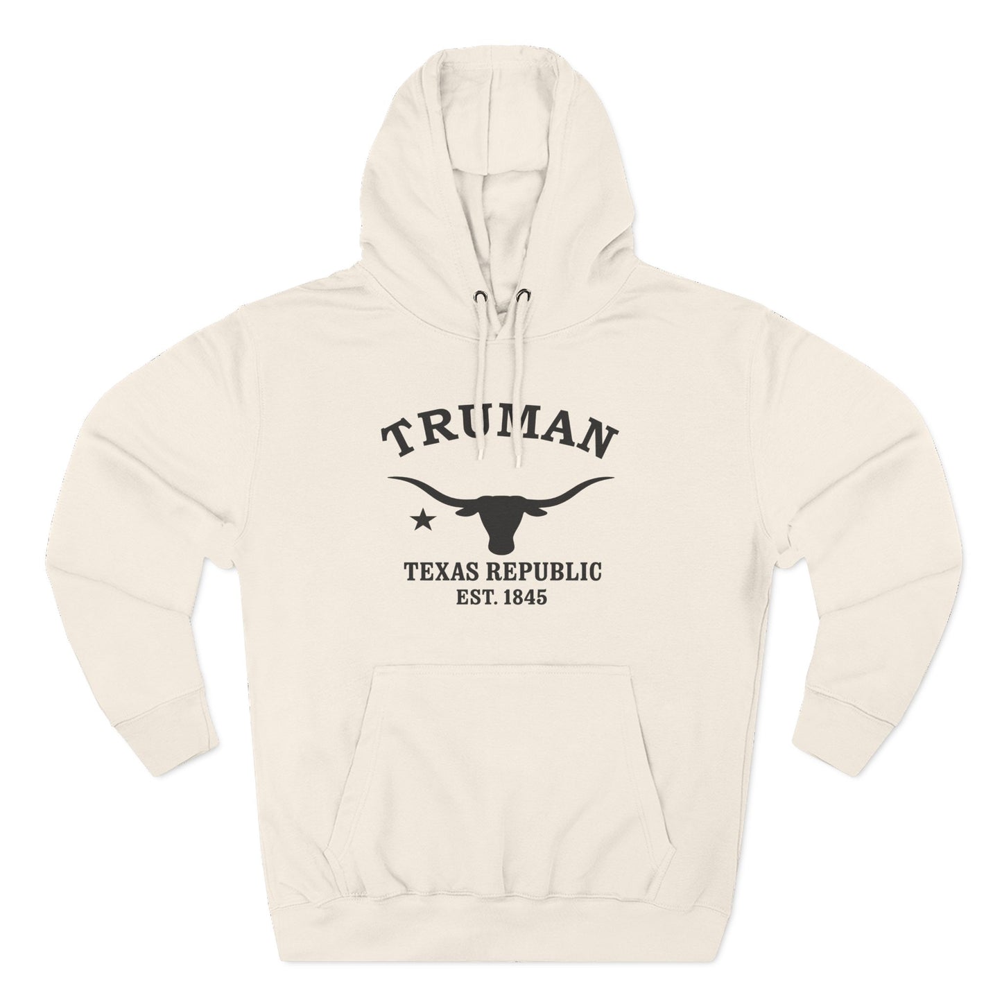 Truman Texas Vintage Retro Unisex Heavy Cotton Hoodie - Black Logo