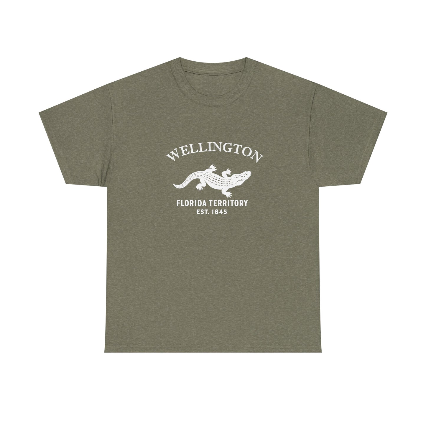 Wellington Florida Vintage Retro Unisex Heavy Cotton Tee - White Logo