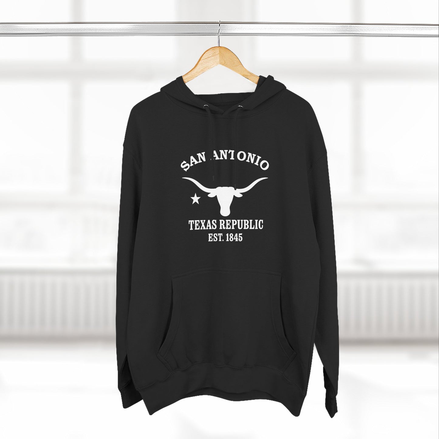 San Antonio Texas Vintage Retro Unisex Heavy Cotton Hoodie - White Logo