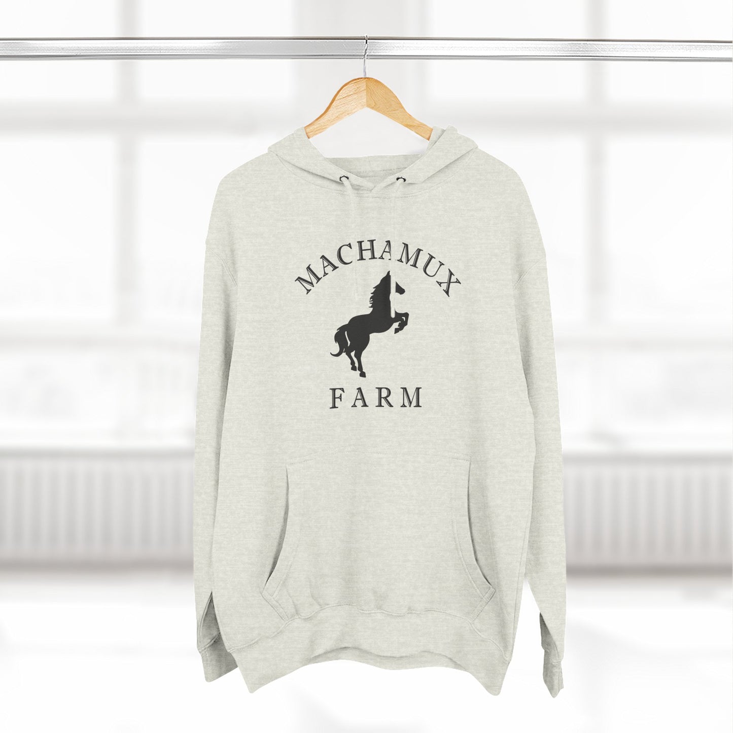 Machamux Farm Vintage Retro Unisex Heavy Cotton Hoodie - Black Logo