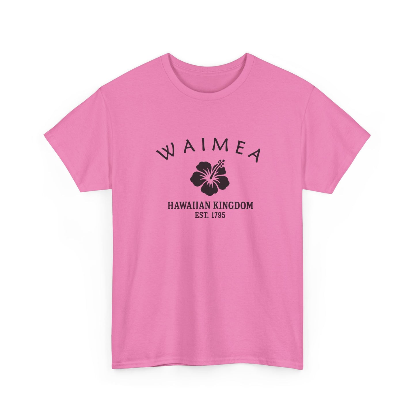 Waimea Hawaii Vintage Retro Unisex Heavy Cotton Tee - Black Logo
