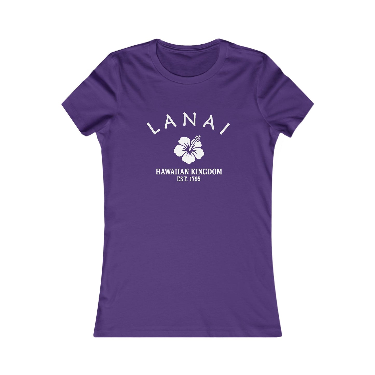 Lanai Hawaii Vintage Retro Womens Fitted Ringspun Cotton Tee - White Logo