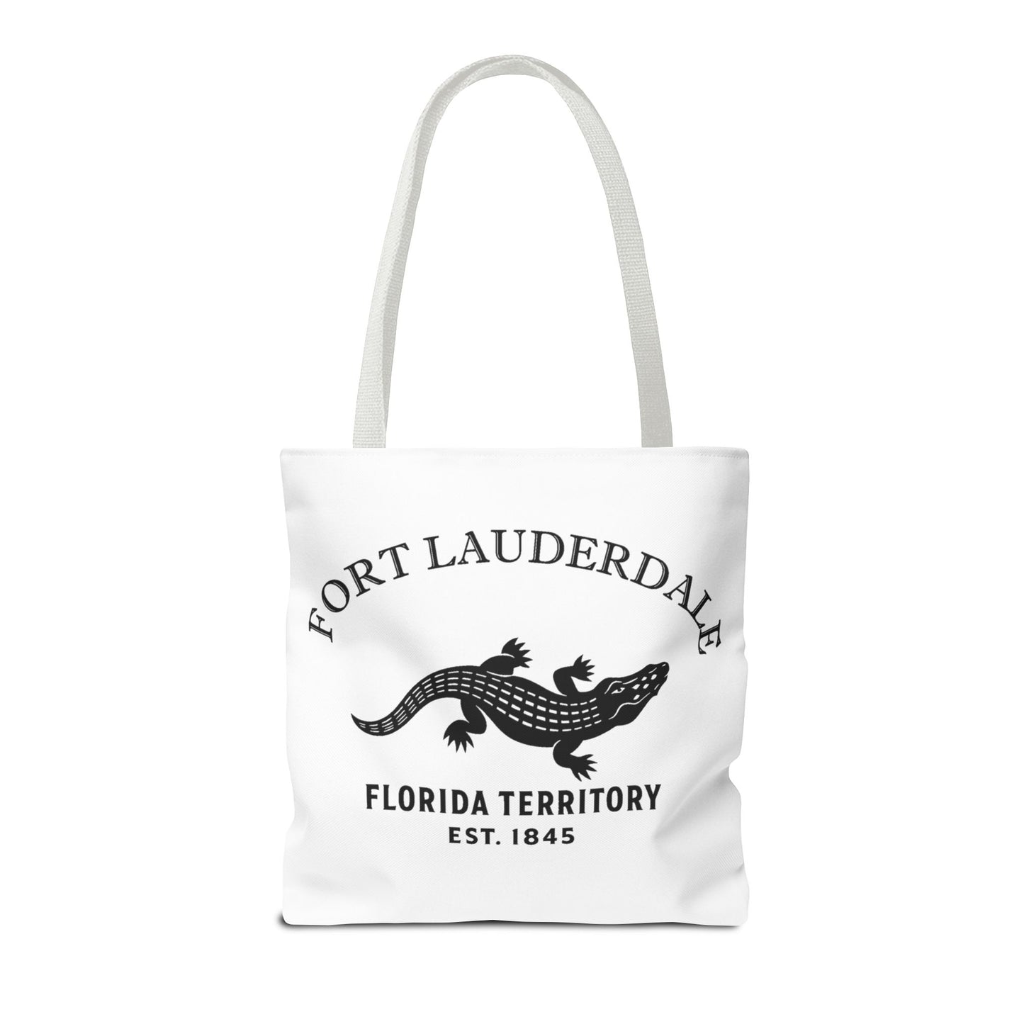 Fort Lauderdale Florida Vintage Retro Light Canvas Tote - Black Logo