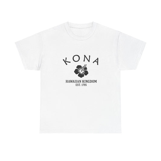 Kona Hawaii Vintage Retro Unisex Heavy Cotton Tee - Black Logo
