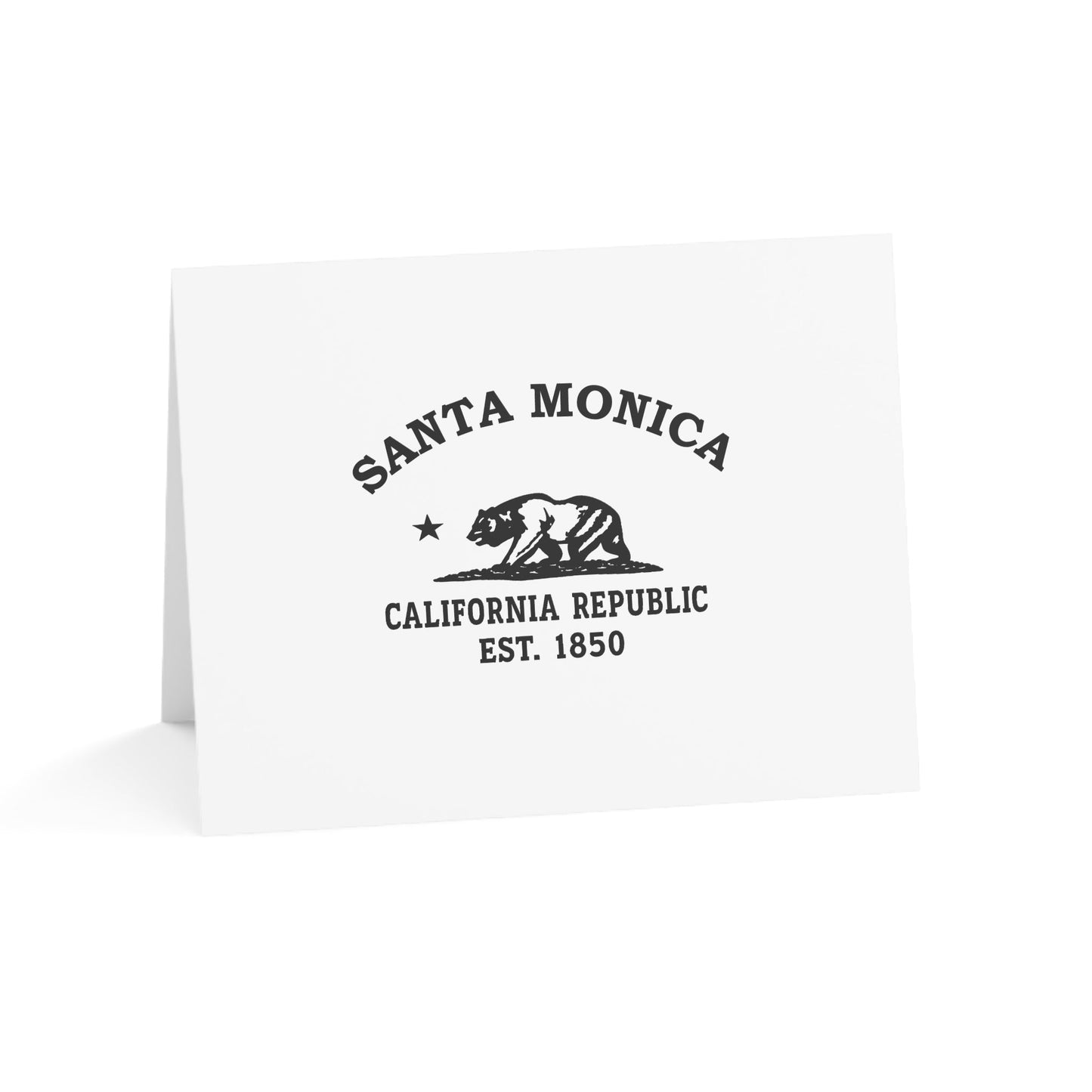 Santa Monica California Vintage Retro Thank You Card Set - Black Logo