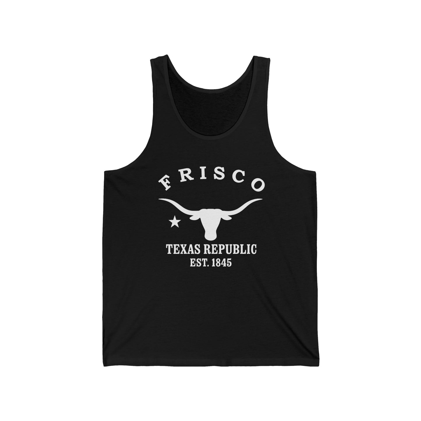 Frisco Texas Unisex Cotton Jersey Tank Top - White Logo