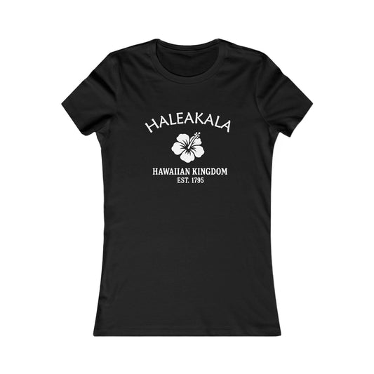 Haleakala Hawaii Vintage Retro Womens Fitted Ringspun Cotton Tee - White Logo