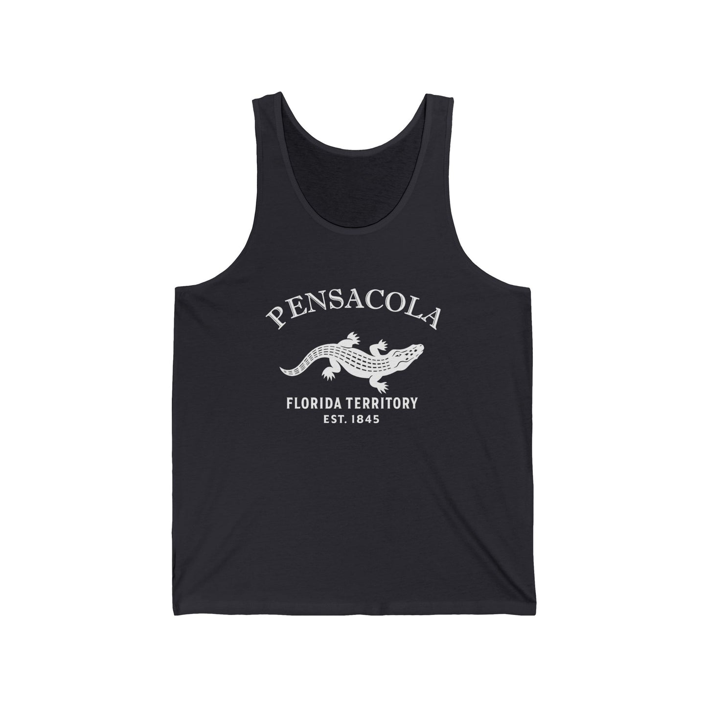Pensacola Florida Unisex Cotton Jersey Tank Top - White Logo