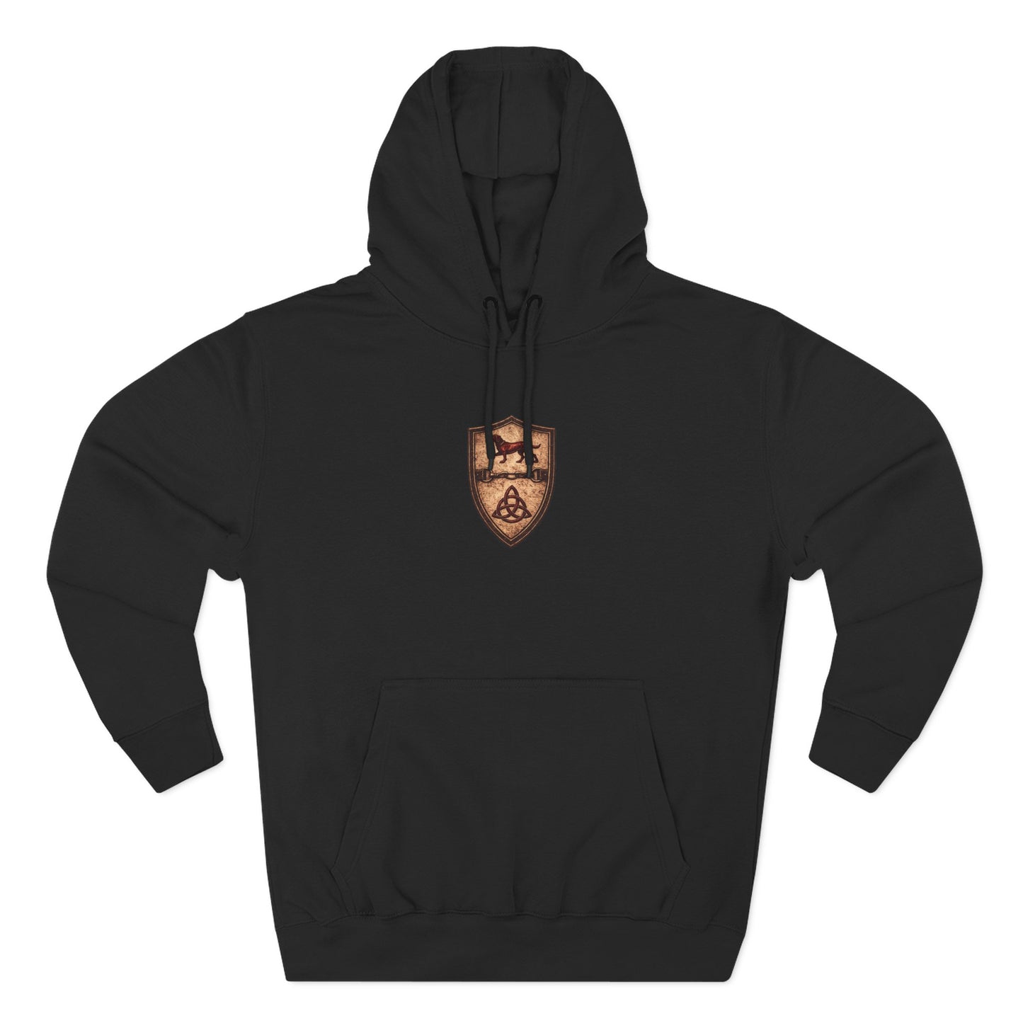 №108 Knight Crest Heavy Cotton Hoodie · Live Your Best Knight · Temperantia Fiducia Perseverantia