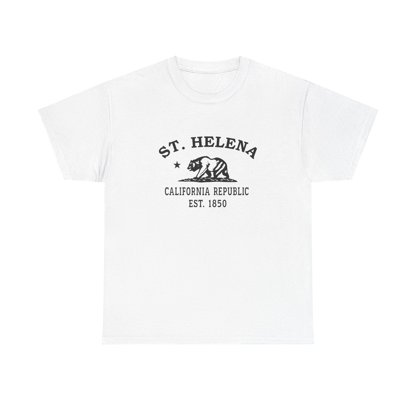 St Helena California Vintage Retro Unisex Heavy Cotton Tee - Black Logo