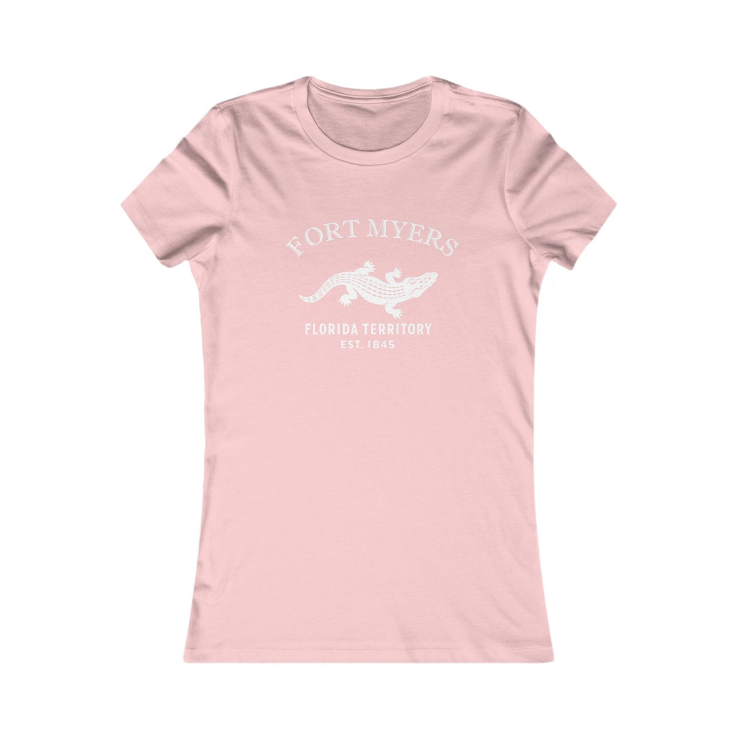 Fort Myers Florida Vintage Retro Womens Fitted Ringspun Cotton Tee - White Logo