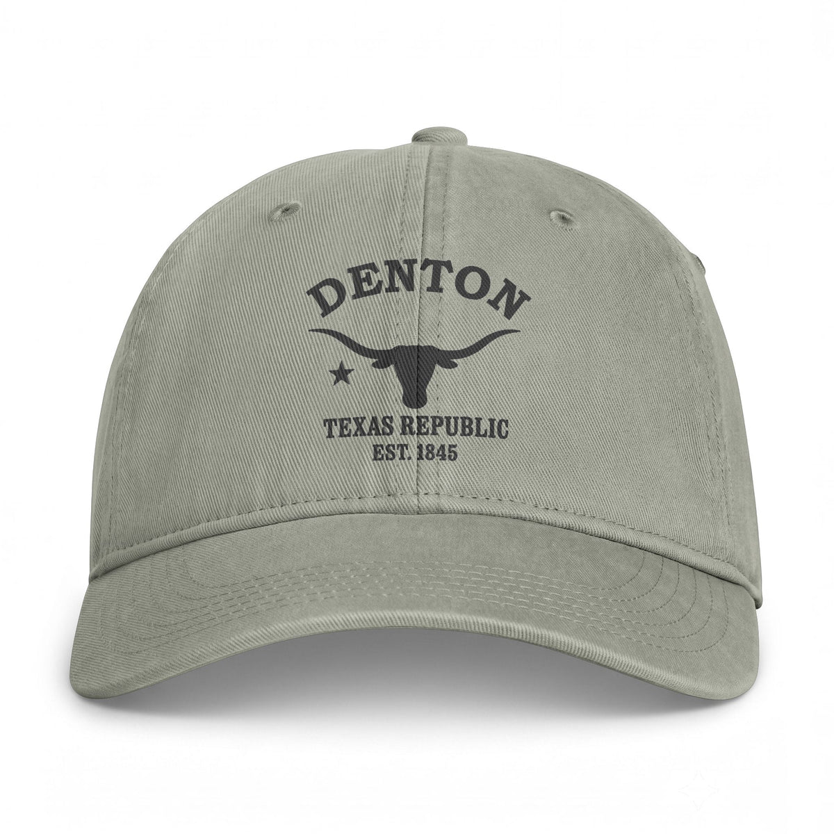 Denton Texas Distressed Cotton Cap - Charcoal Print Logo