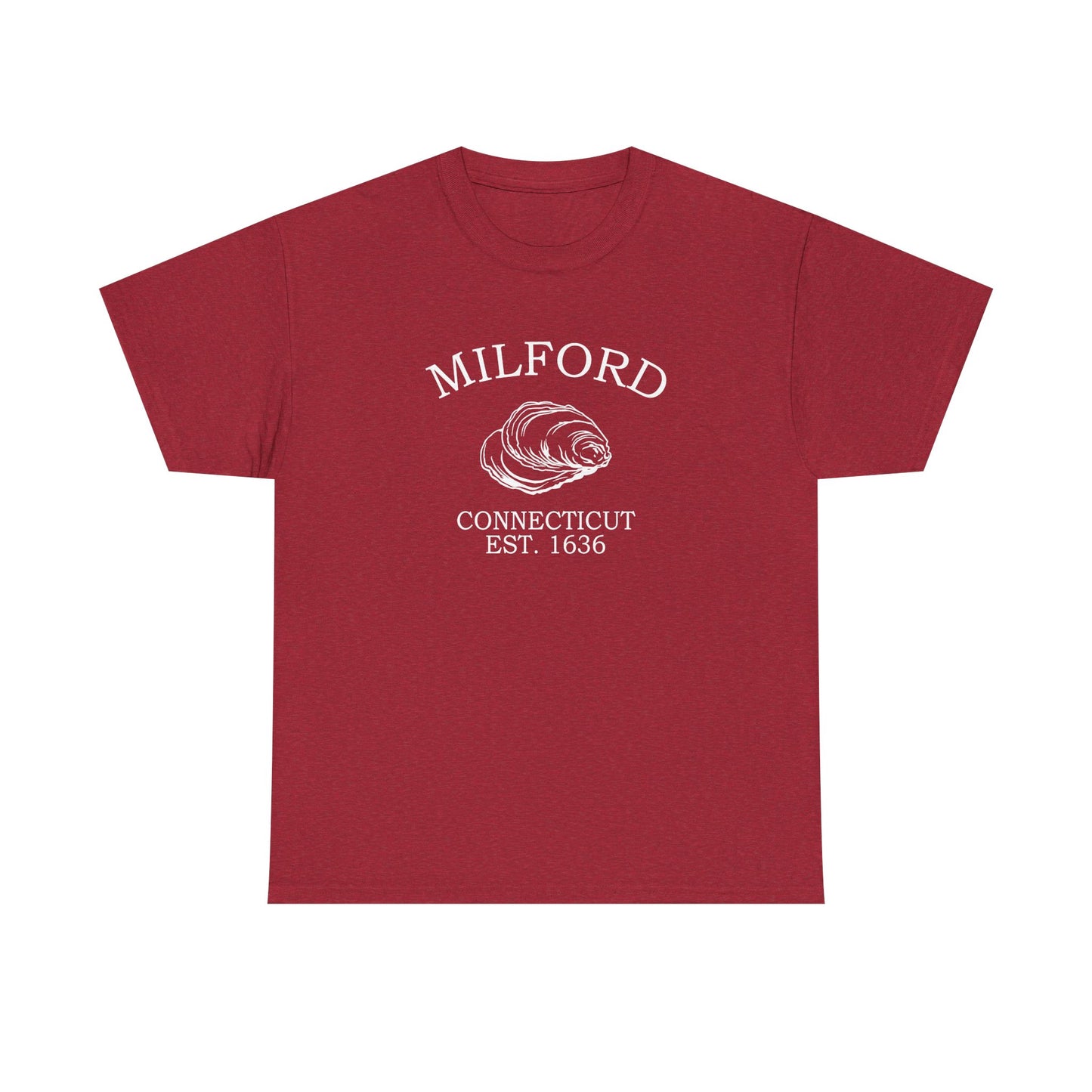 Milford Connecticut Vintage Retro Unisex Heavy Cotton Tee - White Logo