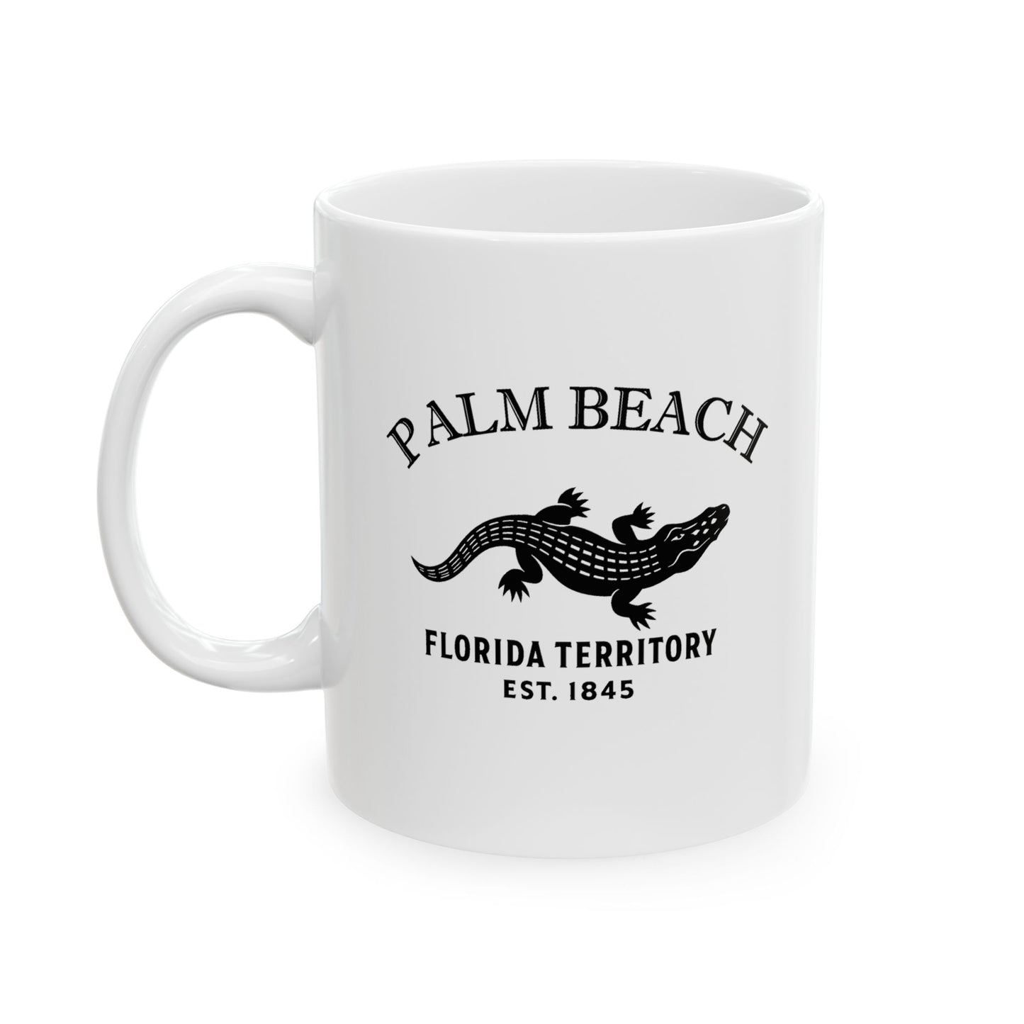 Palm Beach Florida Vintage Retro Ceramic Mug - Black Logo