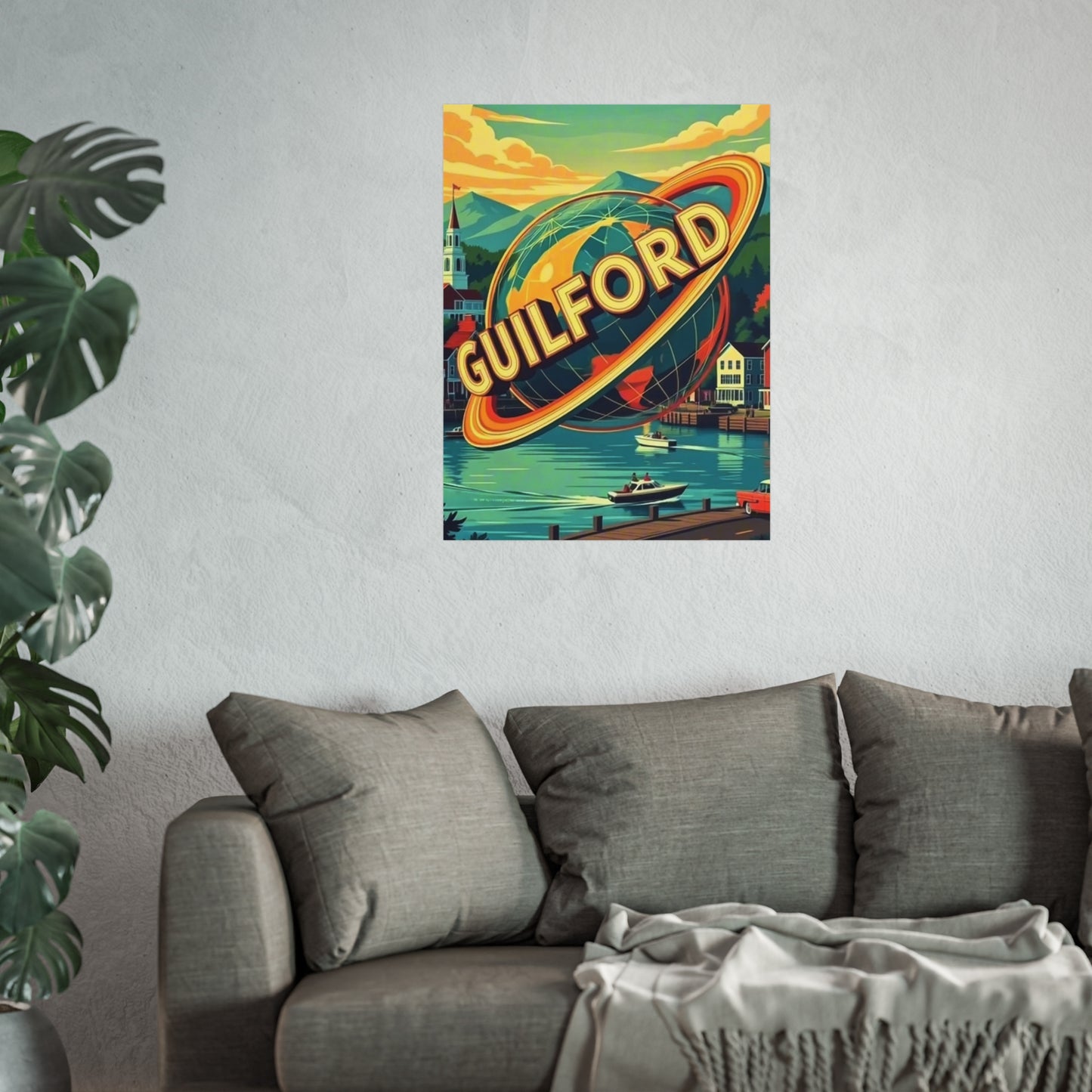 Guilford Connecticut Vintage Retro Giclée Print Art Series Poster