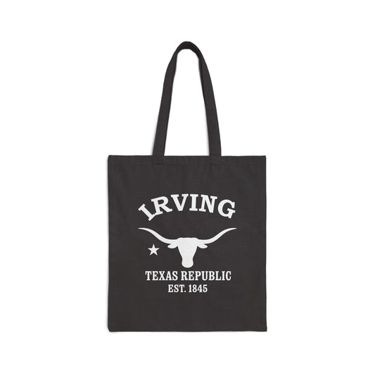Irving Texas Vintage Retro Cotton Canvas Tote Bag - White Logo