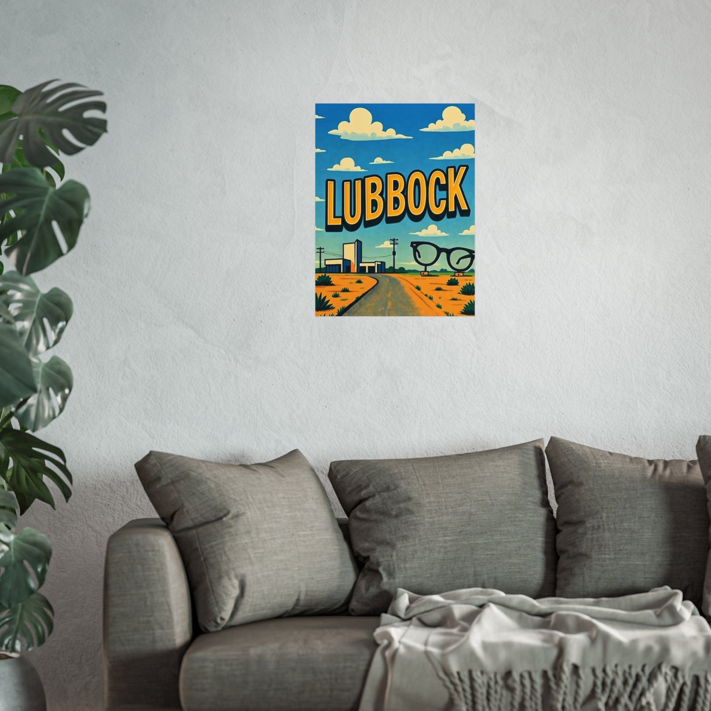 Lubbock Texas Vintage Retro Giclée Print Art Series Poster
