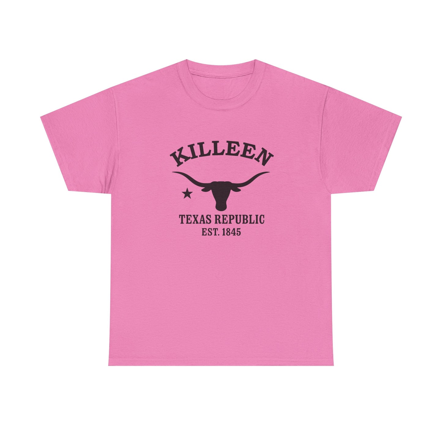 Killeen Texas Vintage Retro Unisex Heavy Cotton Tee - Black Logo