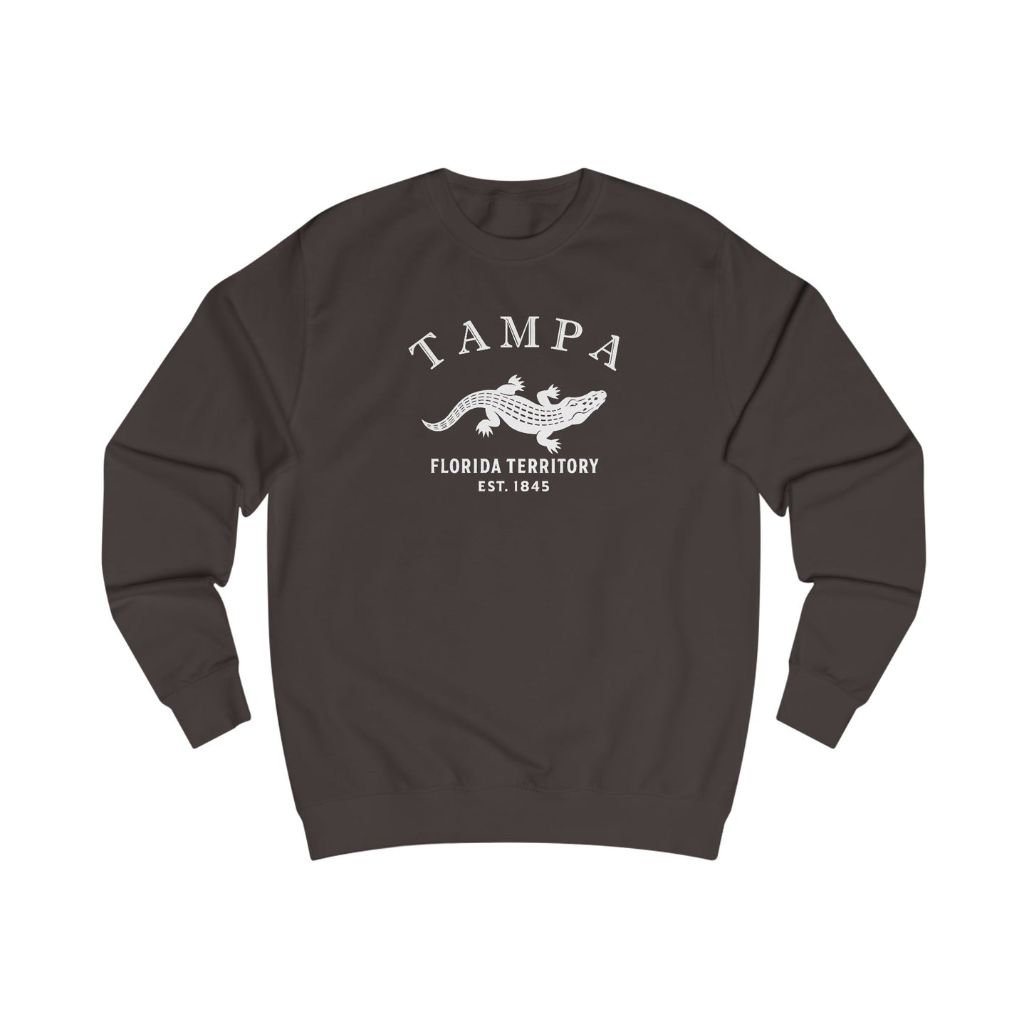 Tampa Florida Vintage Retro Premium Crewneck Sweatshirt - White Logo - Bottle Green