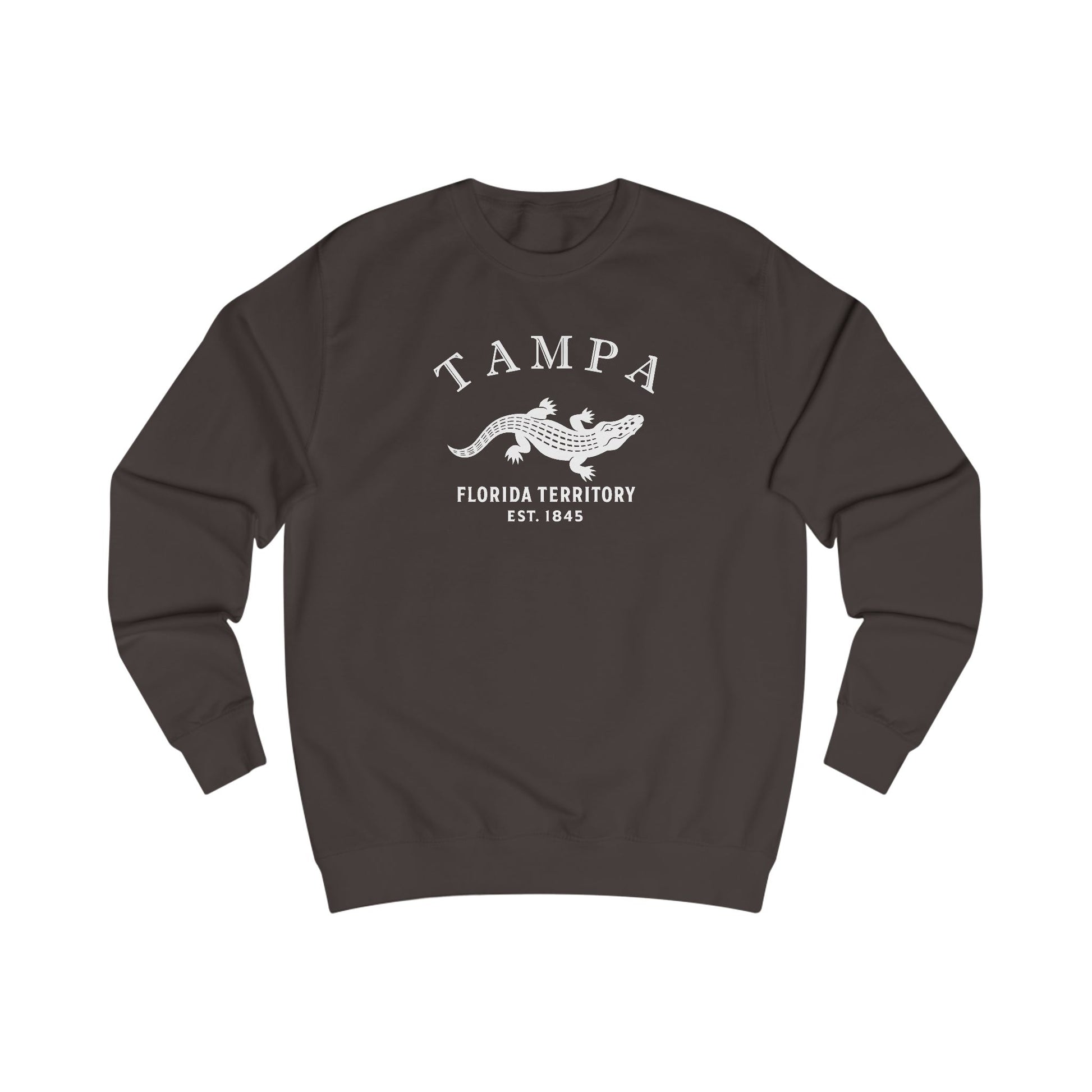 Tampa Florida Vintage Retro Premium Crewneck Sweatshirt - White Logo - Bottle Green