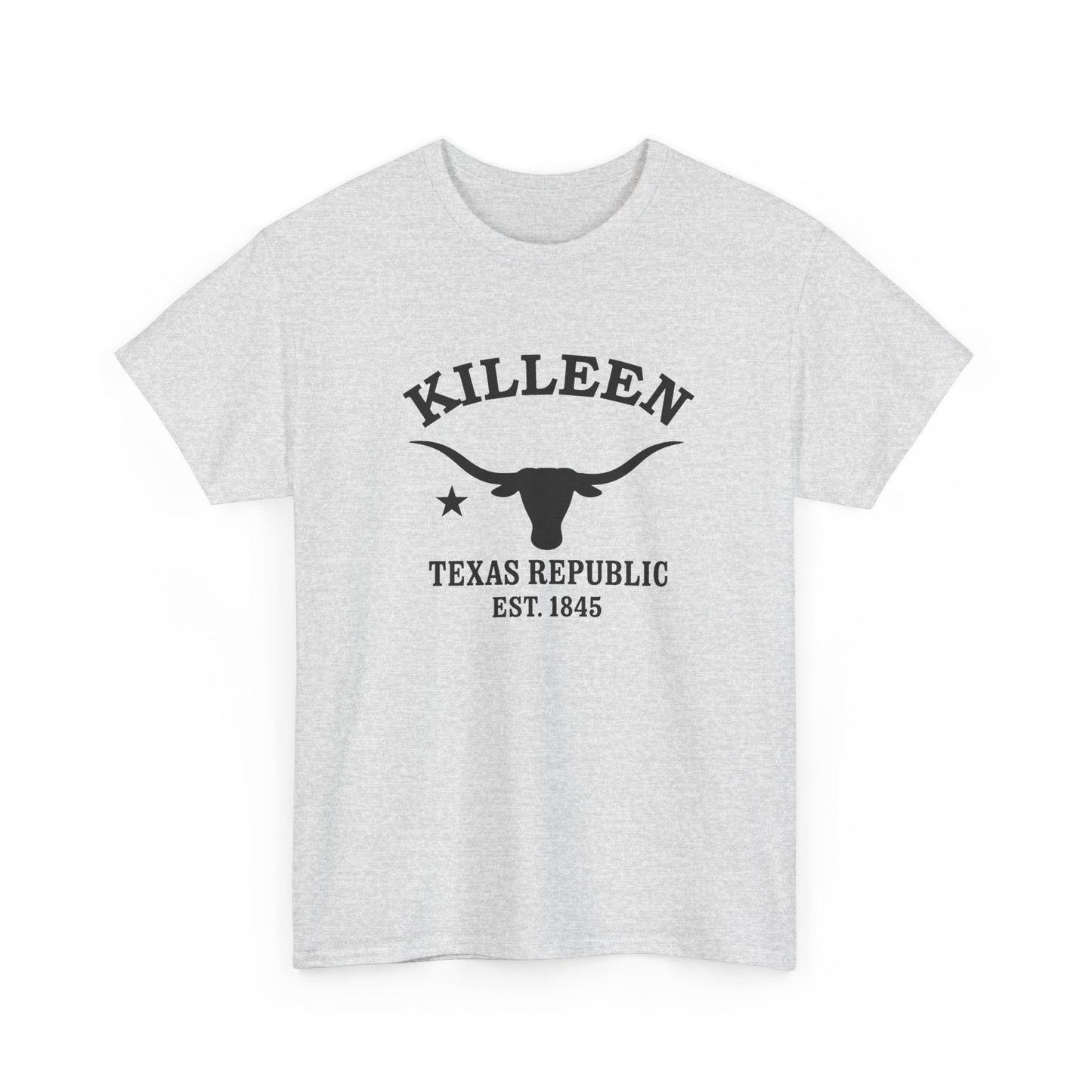 Killeen Texas Vintage Retro Unisex Heavy Cotton Tee - Black Logo