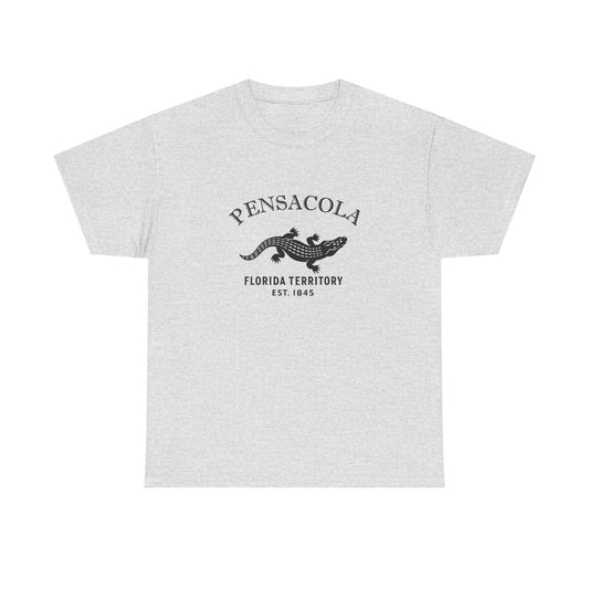 Pensacola Florida Vintage Retro Unisex Heavy Cotton Tee - Black Logo