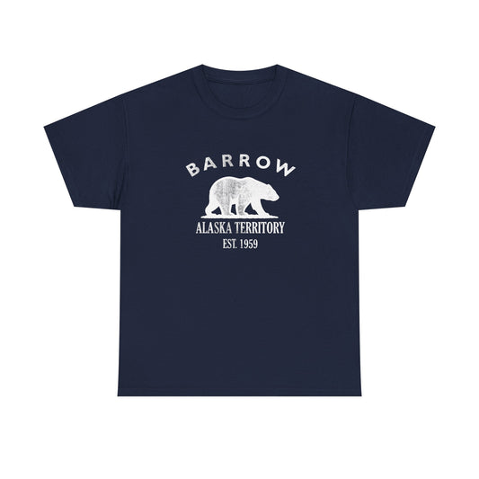 Barrow Alaska Vintage Retro Unisex Heavy Cotton Tee - White Logo