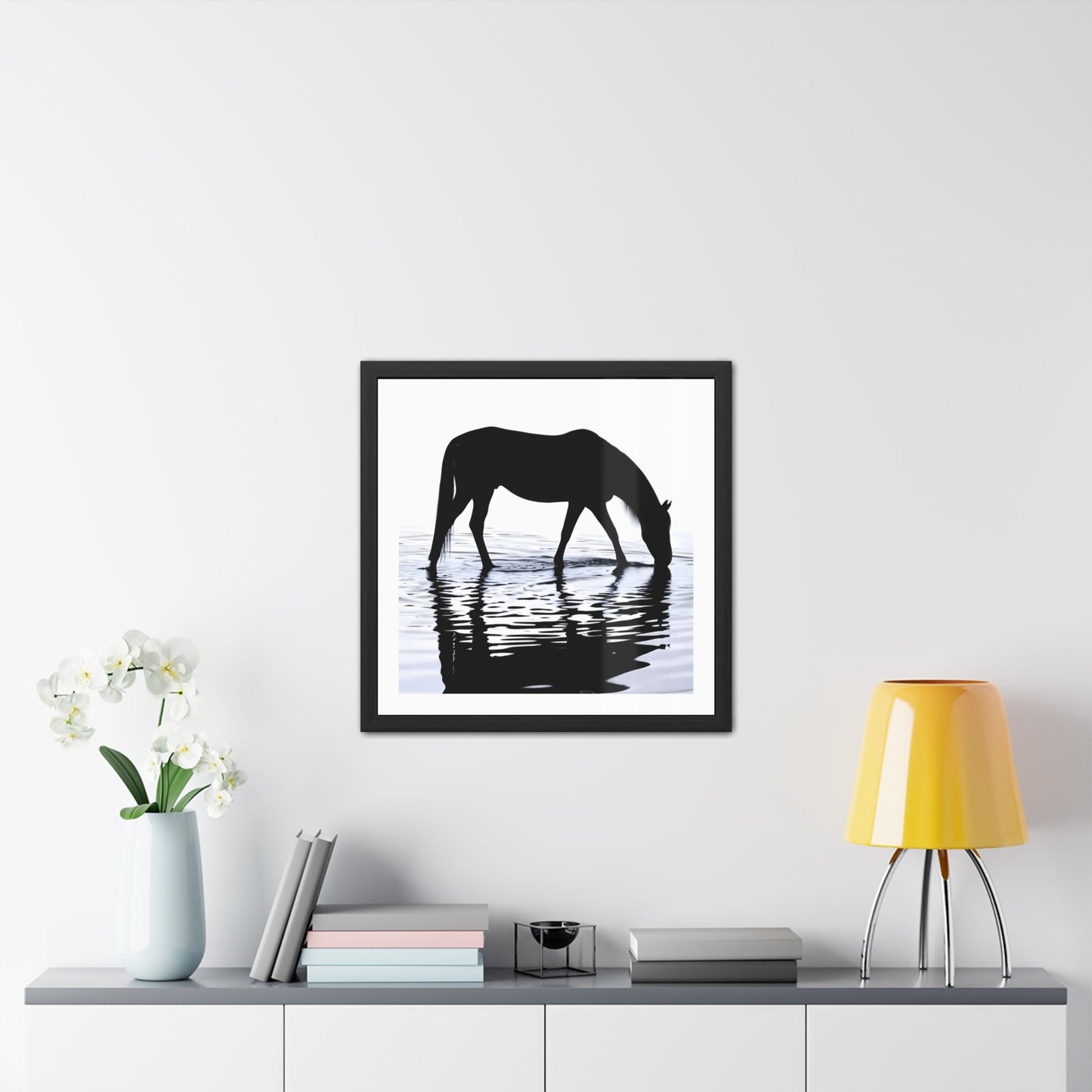 Horse at Low Tide - Tide & Light Series Framed Poster