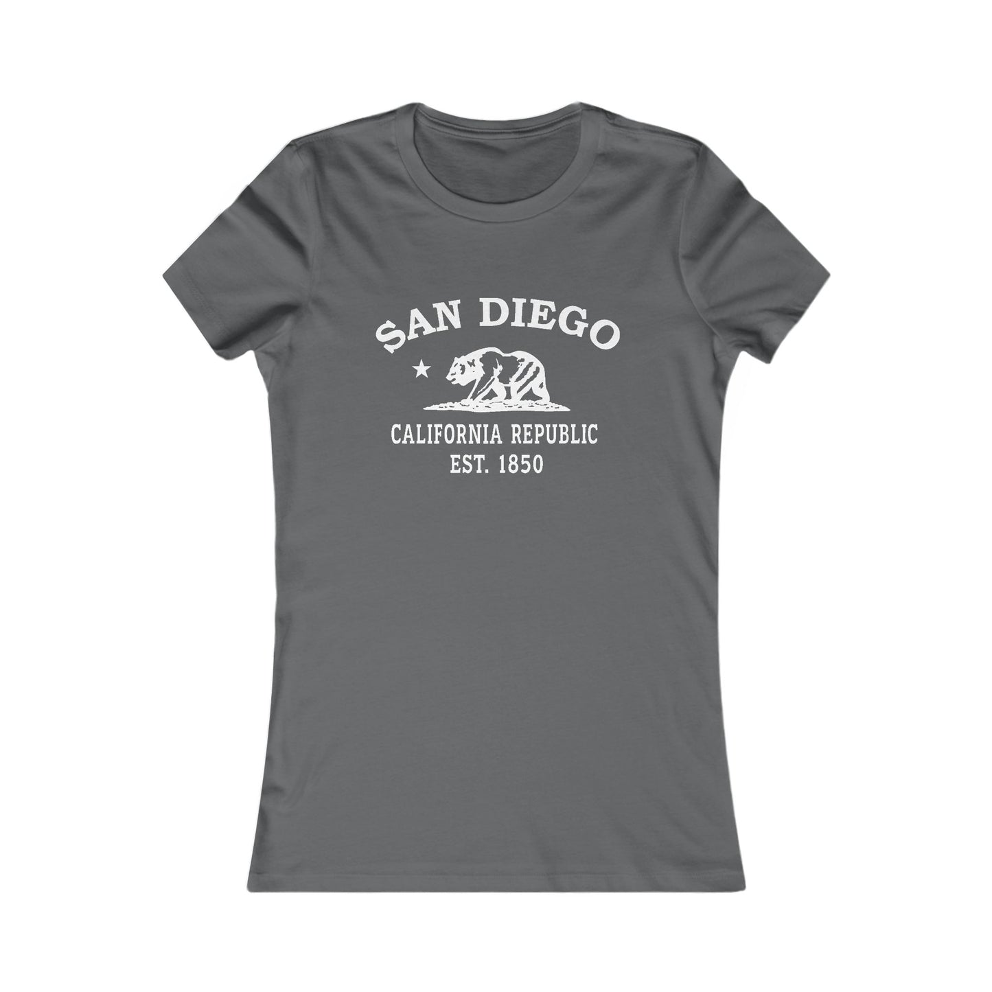 San Diego California Vintage Retro Womens Fitted Ringspun Cotton Tee - White Logo