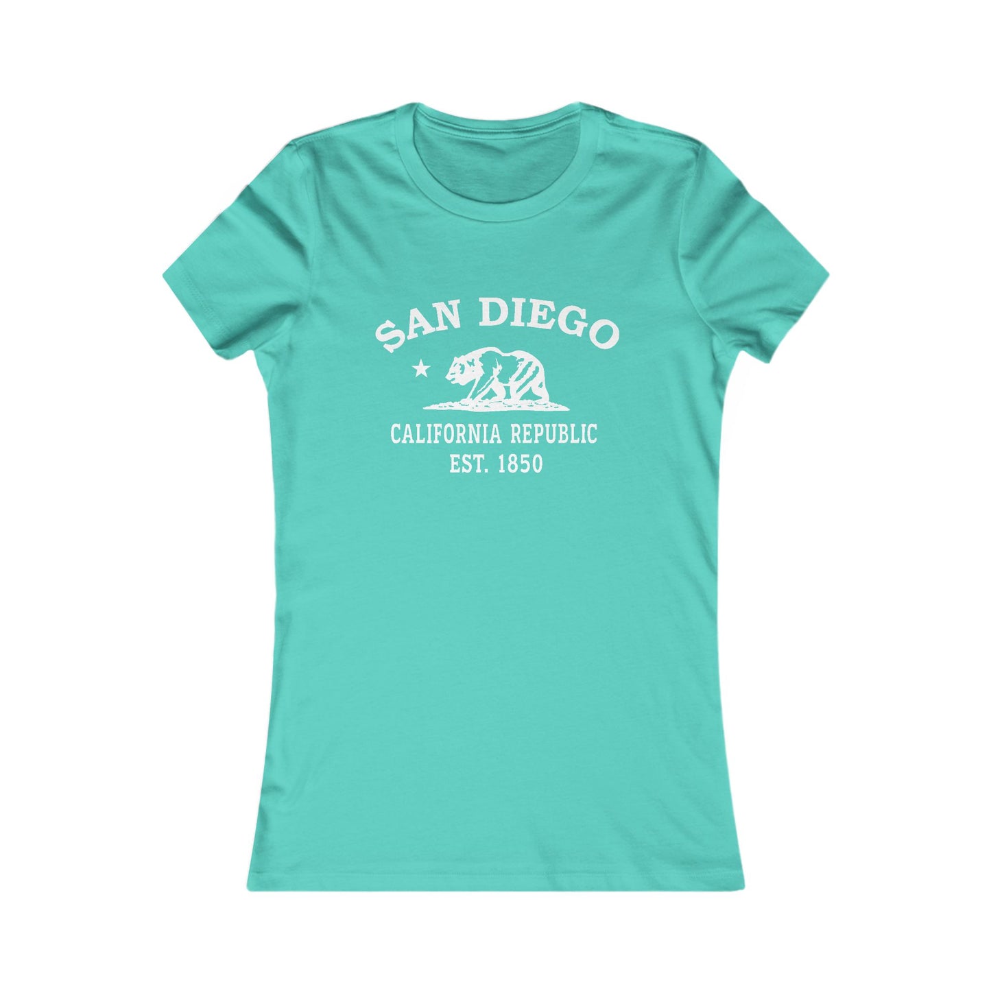 San Diego California Vintage Retro Womens Fitted Ringspun Cotton Tee - White Logo