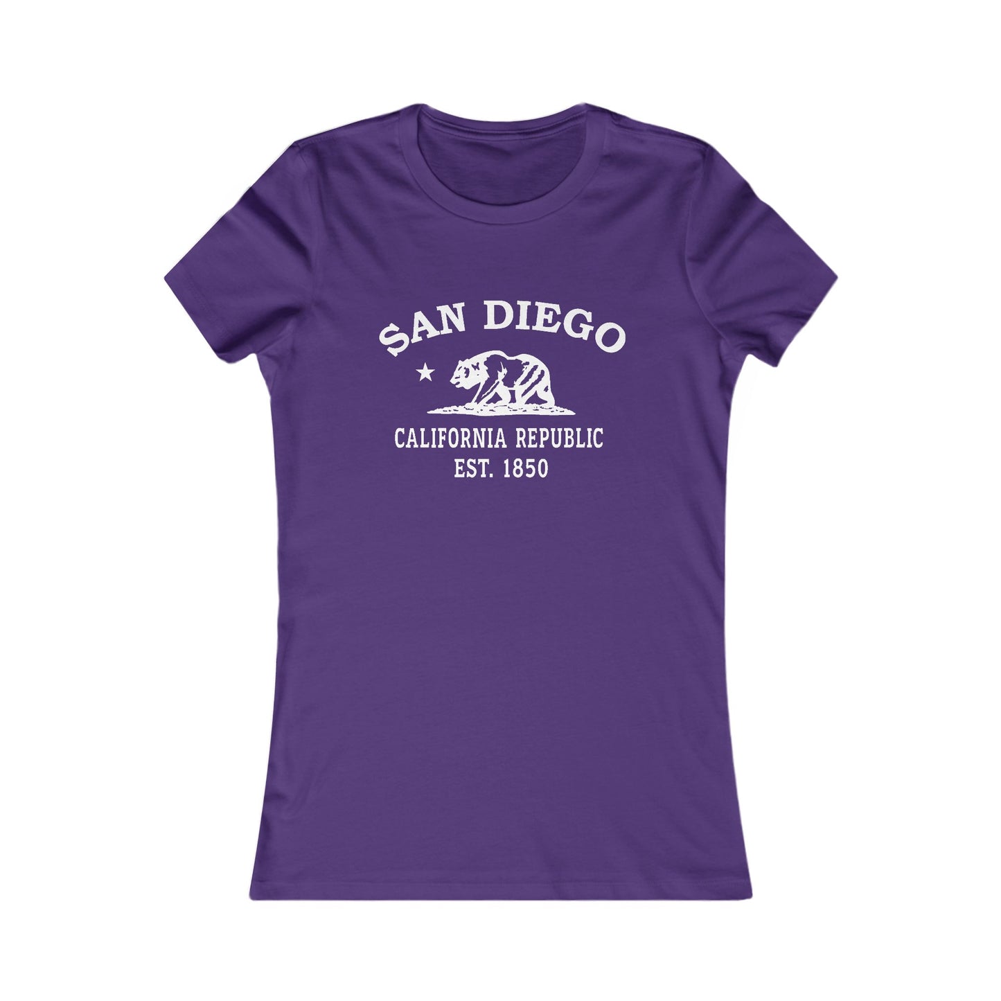 San Diego California Vintage Retro Womens Fitted Ringspun Cotton Tee - White Logo