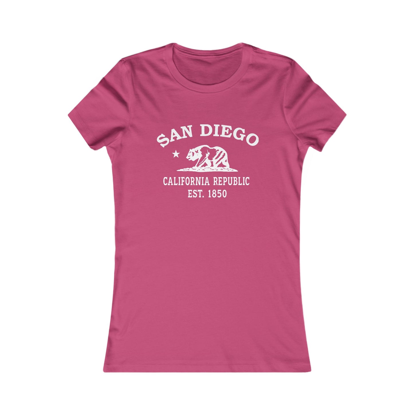San Diego California Vintage Retro Womens Fitted Ringspun Cotton Tee - White Logo