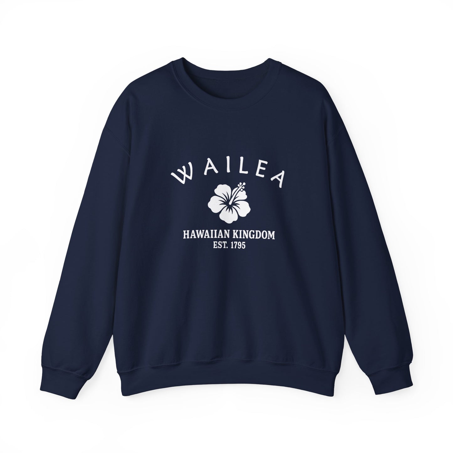 Wailea Hawaii Vintage Retro Unisex Heavy Crewneck Sweatshirt - White Logo