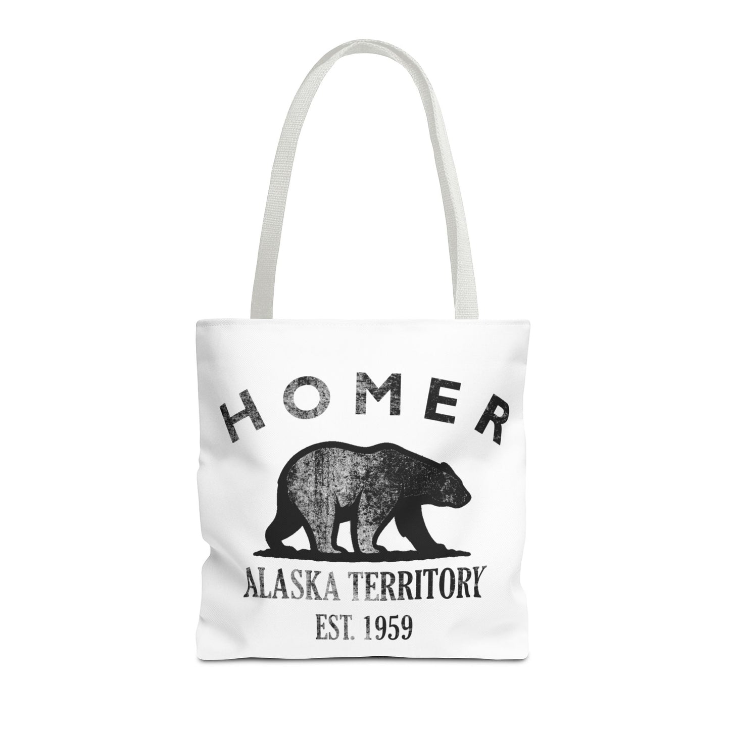 Homer Alaska Vintage Retro Light Canvas Tote - Black Logo