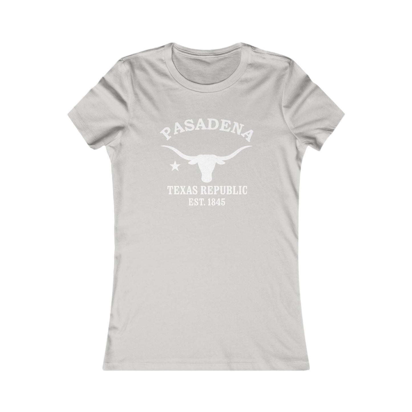 Pasadena Texas Vintage Retro Womens Fitted Ringspun Cotton Tee - White Logo