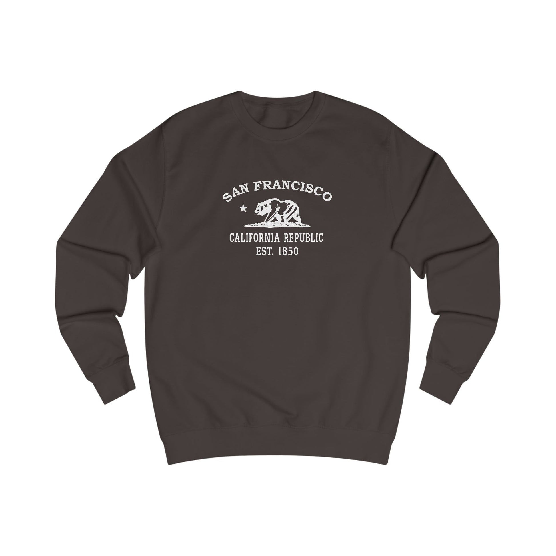 San Francisco California Vintage Retro Premium Crewneck Sweatshirt - White Logo - Bottle Green